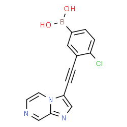 ChemSpider 2D Image | [4-Chloro-3-(imidazo[1,2-a]pyrazin-3-ylethynyl)phenyl]boronic acid | C14H9BClN3O2