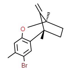 ChemSpider 2D Image | (1S,9R)-4-Bromo-1,5,9-trimethyl-12-methylene-8-oxatricyclo[7.2.1.0~2,7~]dodeca-2,4,6-triene | C15H17BrO