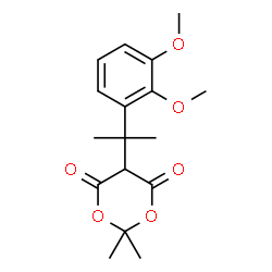 ChemSpider 2D Image | 5-[2-(2,3-Dimethoxyphenyl)-2-propanyl]-2,2-dimethyl-1,3-dioxane-4,6-dione | C17H22O6