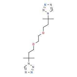 ChemSpider 2D Image | 1,1'-{1,2-Ethanediylbis[oxy(2-methyl-4,2-butanediyl)]}bis(1H-tetrazole) | C14H26N8O2