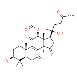 ChemSpider 2D Image | (3beta,5alpha,12beta)-12-Acetoxy-3,20-dihydroxy-4,4,14-trimethyl-7,11,15-trioxochol-8-en-24-oic acid | C29H40O9