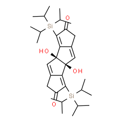 ChemSpider 2D Image | (3bS,7bS)-3b,7b-Dihydroxy-3,7-bis(triisopropylsilyl)-1,3b,5,7b-tetrahydrodicyclopenta[a,e]pentalene-2,6-dione | C32H50O4Si2