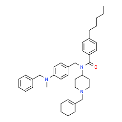 ChemSpider 2D Image | N-{4-[Benzyl(methyl)amino]benzyl}-N-[1-(1-cyclohexen-1-ylmethyl)-4-piperidinyl]-4-pentylbenzamide | C39H51N3O