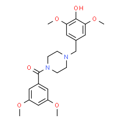 ChemSpider 2D Image | (3,5-Dimethoxyphenyl)[4-(4-hydroxy-3,5-dimethoxybenzyl)-1-piperazinyl]methanone | C22H28N2O6