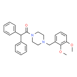 ChemSpider 2D Image | 1-[4-(2,3-Dimethoxybenzyl)-1-piperazinyl]-2,2-diphenylethanone | C27H30N2O3