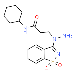 ChemSpider 2D Image | N-Cyclohexyl-3-[1-(1,1-dioxido-1,2-benzothiazol-3-yl)hydrazino]propanamide | C16H22N4O3S