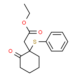 ChemSpider 2D Image | Ethyl [2-oxo-1-(phenylsulfanyl)cyclohexyl]acetate | C16H20O3S