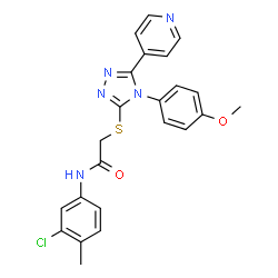 ChemSpider 2D Image | N-(3-Chloro-4-methylphenyl)-2-{[4-(4-methoxyphenyl)-5-(4-pyridinyl)-4H-1,2,4-triazol-3-yl]sulfanyl}acetamide | C23H20ClN5O2S