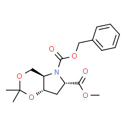 ChemSpider 2D Image | 5-Benzyl 6-methyl (4aR,6S,7aS)-2,2-dimethyltetrahydro[1,3]dioxino[5,4-b]pyrrole-5,6(4H)-dicarboxylate | C18H23NO6
