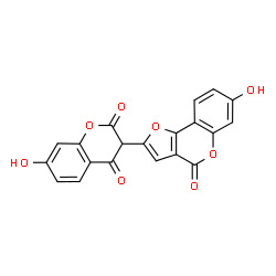 ChemSpider 2D Image | 7-Hydroxy-3-(7-hydroxy-4-oxo-4H-furo[3,2-c]chromen-2-yl)-2H-chromene-2,4(3H)-dione | C20H10O8