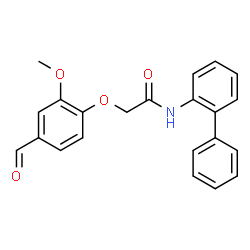 ChemSpider 2D Image | N-(2-Biphenylyl)-2-(4-formyl-2-methoxyphenoxy)acetamide | C22H19NO4