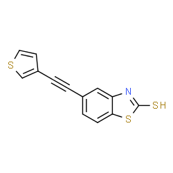 ChemSpider 2D Image | 5-(3-Thienylethynyl)-1,3-benzothiazole-2-thiol | C13H7NS3