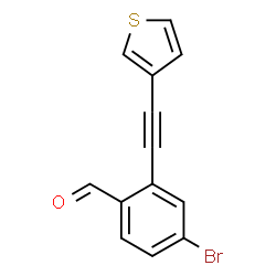 ChemSpider 2D Image | 4-Bromo-2-(3-thienylethynyl)benzaldehyde | C13H7BrOS