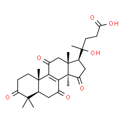 ChemSpider 2D Image | (5alpha)-20-Hydroxy-4,4,14-trimethyl-3,7,11,15-tetraoxochol-8-en-24-oic acid | C27H36O7