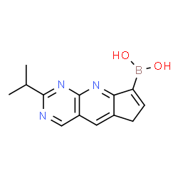 ChemSpider 2D Image | (2-Isopropyl-6H-cyclopenta[5,6]pyrido[2,3-d]pyrimidin-8-yl)boronic acid | C13H14BN3O2