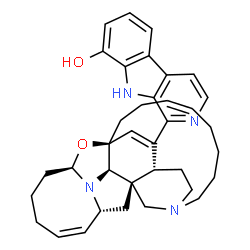ChemSpider 2D Image | 1-[(1S,2R,4R,8Z,10R,12R,13R,21Z)-28-Oxa-3,16-diazahexacyclo[11.11.2.1~1,4~.1~12,16~.0~2,12~.0~3,10~]octacosa-8,21,25-trien-26-yl]-9H-beta-carbolin-8-ol | C36H42N4O2