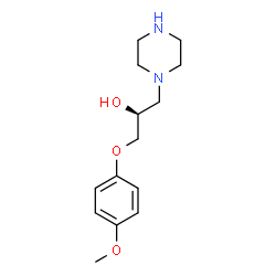 ChemSpider 2D Image | (2S)-1-(4-Methoxyphenoxy)-3-(1-piperazinyl)-2-propanol | C14H22N2O3