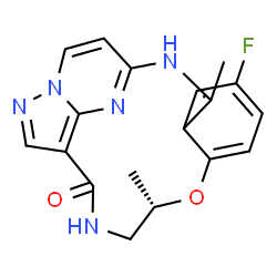 ChemSpider 2D Image | (11S)-6-Fluoro-3,11-dimethyl-10-oxa-2,13,17,18,21-pentaazatetracyclo[13.5.2.0~4,9~.0~18,22~]docosa-1(21),4,6,8,15(22),16,19-heptaen-14-one | C18H18FN5O2