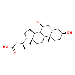 ChemSpider 2D Image | (3S)-3-[(3S,5S,7S,8R,9R,10S,13R,17S)-3,7-Dihydroxy-10,13-dimethylhexadecahydro-1H-cyclopenta[a]phenanthren-17-yl]butanoic acid (non-preferred name) | C23H38O4