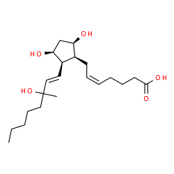 ChemSpider 2D Image | (5Z,8beta,9beta,11beta,13E)-9,11,15-Trihydroxy-15-methylprosta-5,13-dien-1-oic acid | C21H36O5