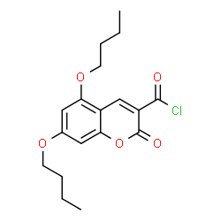 ChemSpider 2D Image | 5,7-Dibutoxy-2-oxo-2H-chromene-3-carbonyl chloride | C18H21ClO5