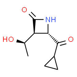 ChemSpider 2D Image | (3S,4S)-4-(Cyclopropylcarbonyl)-3-[(1R)-1-hydroxyethyl]-2-azetidinone | C9H13NO3