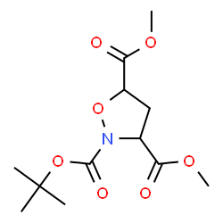 ChemSpider 2D Image | 3,5-Dimethyl 2-(2-methyl-2-propanyl) 1,2-oxazolidine-2,3,5-tricarboxylate | C12H19NO7