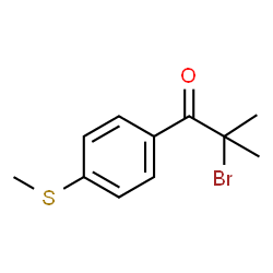 ChemSpider 2D Image | 2-Bromo-2-methyl-1-[4-(methylthio)phenyl]propan-1-one | C11H13BrOS