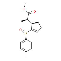 ChemSpider 2D Image | Methyl (2R)-2-{(1R)-2-[(S)-(4-methylphenyl)sulfinyl]-2-cyclopenten-1-yl}propanoate | C16H20O3S