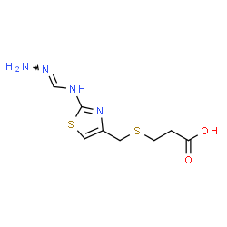 ChemSpider 2D Image | 3-{[(2-{[(E)-Hydrazonomethyl]amino}-1,3-thiazol-4-yl)methyl]sulfanyl}propanoic acid | C8H12N4O2S2