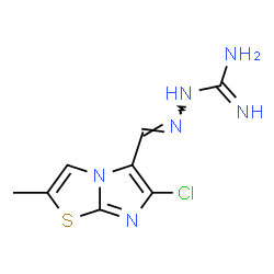 ChemSpider 2D Image | (2E)-2-[(6-Chloro-2-methylimidazo[2,1-b][1,3]thiazol-5-yl)methylene]hydrazinecarboximidamide | C8H9ClN6S
