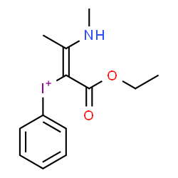 ChemSpider 2D Image | [(2E)-1-Ethoxy-3-(methylamino)-1-oxo-2-buten-2-yl](phenyl)iodonium | C13H17INO2