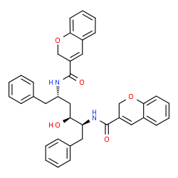 ChemSpider 2D Image | N-{(2S,3S,5S)-5-[(2H-Chromen-3-ylcarbonyl)amino]-3-hydroxy-1,6-diphenyl-2-hexanyl}-2H-chromene-3-carboxamide | C38H36N2O5