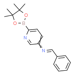 ChemSpider 2D Image | (E)-1-Phenyl-N-[6-(4,4,5,5-tetramethyl-1,3,2-dioxaborolan-2-yl)-3-pyridinyl]methanimine | C18H21BN2O2