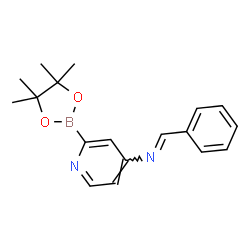 ChemSpider 2D Image | (E)-1-Phenyl-N-[2-(4,4,5,5-tetramethyl-1,3,2-dioxaborolan-2-yl)-4-pyridinyl]methanimine | C18H21BN2O2