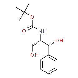 ChemSpider 2D Image | 2-Methyl-2-propanyl [(1R,2S)-1,3-dihydroxy-1-phenyl-2-propanyl]carbamate | C14H21NO4