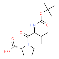 ChemSpider 2D Image | N-{[(2-Methyl-2-propanyl)oxy]carbonyl}-L-valyl-D-proline | C15H26N2O5