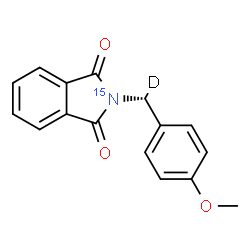 ChemSpider 2D Image | 2-[(R)-(4-Methoxyphenyl)(~2~H_1_)methyl](~15~N)-1H-isoindole-1,3(2H)-dione | C16H12D15NO3