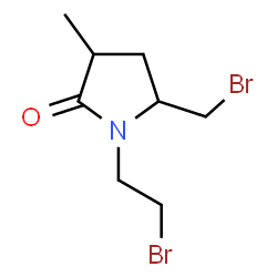 ChemSpider 2D Image | 1-(2-Bromoethyl)-5-(bromomethyl)-3-methyl-2-pyrrolidinone | C8H13Br2NO