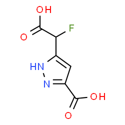 ChemSpider 2D Image | 5-[Carboxy(fluoro)methyl]-1H-pyrazole-3-carboxylic acid | C6H5FN2O4