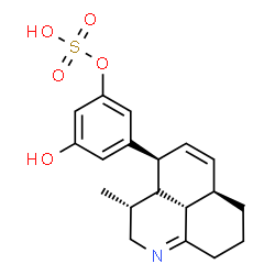 ChemSpider 2D Image | 3-Hydroxy-5-[(3R,4S,6aR,9bS)-3-methyl-2,3a,4,6a,7,8,9,9b-octahydro-3H-benzo[de]quinolin-4-yl]phenyl hydrogen sulfate | C19H23NO5S