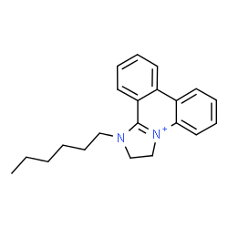 ChemSpider 2D Image | 1-Hexyl-2,3-dihydro-1H-imidazo[1,2-f]phenanthridin-4-ium | C21H25N2