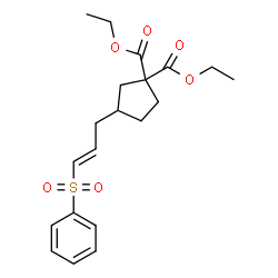 ChemSpider 2D Image | Diethyl 3-[(2E)-3-(phenylsulfonyl)-2-propen-1-yl]-1,1-cyclopentanedicarboxylate | C20H26O6S