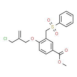 ChemSpider 2D Image | Methyl 4-{[2-(chloromethyl)-2-propen-1-yl]oxy}-3-[(phenylsulfonyl)methyl]benzoate | C19H19ClO5S