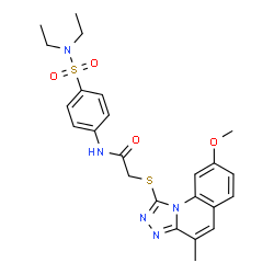 ChemSpider 2D Image | N-[4-(Diethylsulfamoyl)phenyl]-2-[(8-methoxy-4-methyl[1,2,4]triazolo[4,3-a]quinolin-1-yl)sulfanyl]acetamide | C24H27N5O4S2
