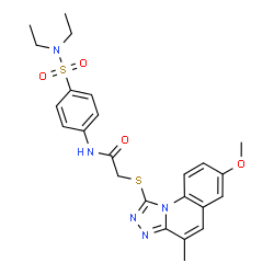 ChemSpider 2D Image | N-[4-(Diethylsulfamoyl)phenyl]-2-[(7-methoxy-4-methyl[1,2,4]triazolo[4,3-a]quinolin-1-yl)sulfanyl]acetamide | C24H27N5O4S2