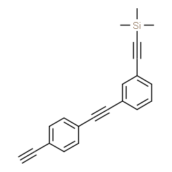 ChemSpider 2D Image | ({3-[(4-Ethynylphenyl)ethynyl]phenyl}ethynyl)(trimethyl)silane | C21H18Si