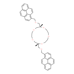 ChemSpider 2D Image | (2R,9S)-2,9-Dimethyl-2,9-bis[(1-pyrenylmethoxy)methyl]-1,4,7,10,13-pentaoxacyclopentadecane | C48H48O7