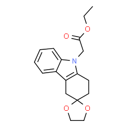 ChemSpider 2D Image | Ethyl 1,4-dihydrospiro[carbazole-3,2'-[1,3]dioxolan]-9(2H)-ylacetate | C18H21NO4