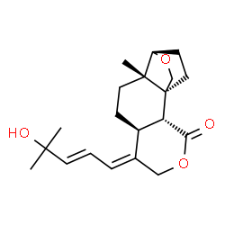 ChemSpider 2D Image | (1S,2R,6E,7S,10S,11S)-6-[(2E)-4-Hydroxy-4-methyl-2-penten-1-ylidene]-10-methyl-4,12-dioxatetracyclo[9.2.2.0~1,10~.0~2,7~]pentadecan-3-one | C20H28O4